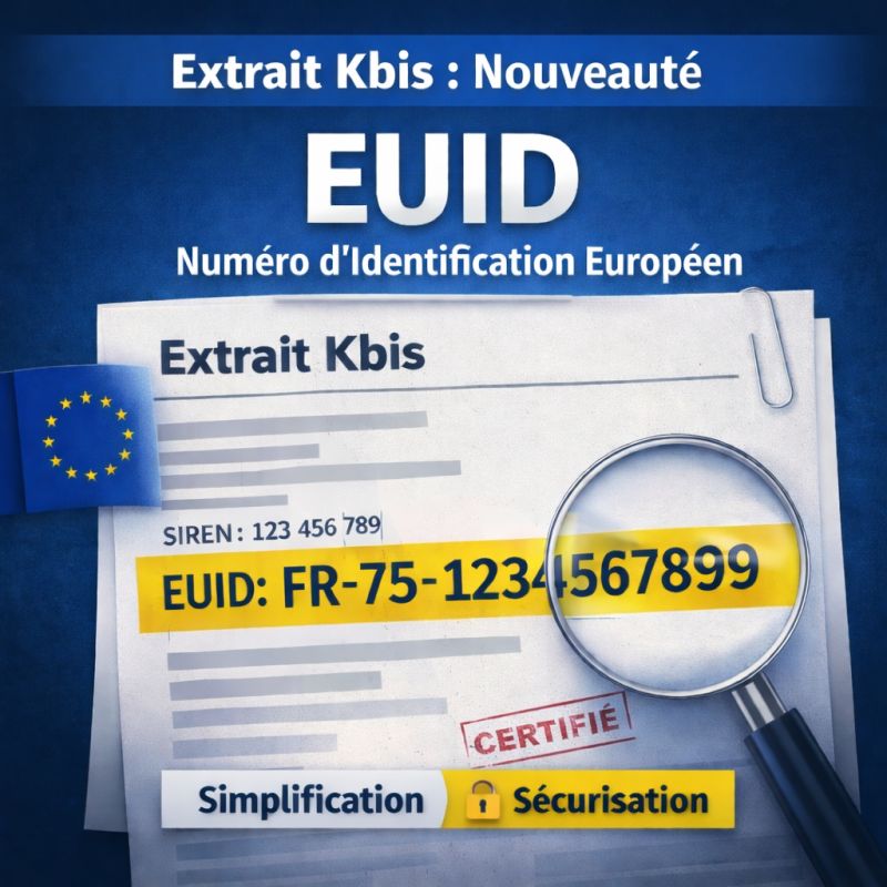 Une nouvelle mention supplémentaire figure désormais sur les extraits Kbis : l’EUID